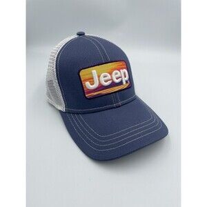 Jeep Trucker Hat Snap Back Mesh Embroidered American Tradition Sunset